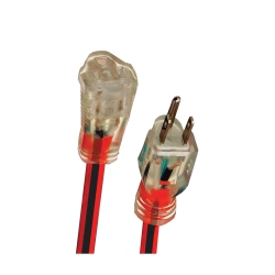 XTRICITY 1-Outlet Grounding Electric Light Extension Cord, 15 Meter Length, for Outdoor Use In Red