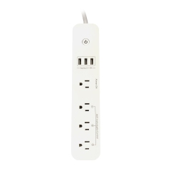XTRICITY - 4-Outlet 3-USB Port 4.8A Wi-Fi Smart Power Bar In White
