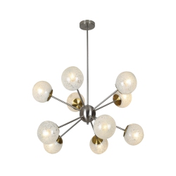 XTRICITY - 10-Light Pendant, 34.6" Width, From The Bohannon Collection In Silver