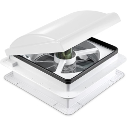 HIKE CREW 14” Rv Roof Vent Fan | 12V Motorhome Vent Fan | Intake & Exhaust, Manual Open/close & Lid | Includes Screws & Garnish In White