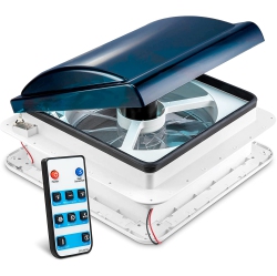 HIKE CREW 14” Rv Roof Vent Fan \w Led Light | 12V 6-Speed Motorhome Fan, Remote, Auto Temperature, Intake & Exhaust, Rain Sensor & Electric