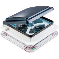 HIKE CREW 11” Rv Roof Vent Fan With Led Light | 12V Motorhome Vent Fan | Intake & Exhaust, Manual Open/close & Smoked Lid | Includes Screws & Garnish