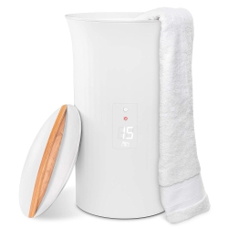 LIVE FINE Livefine Towel Warmer | Large Bucket Style Luxury Heater \w Led Display, Adjustable Timer, Auto Shut-Off | Fits Up to Two 40” X 70”