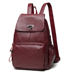 NAVOR Backpack for Girls/women Waterproof Daypack Casual Convertible Business/travel Leather Backpack/handbag -Maroon
