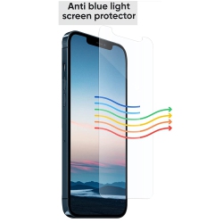 CC Topsave [1 Piece] Anti Light, Protect Your Eyes for Better Sleep Tempered Glass, 9H Hardness, Case Friendly for Iphone 13 Pro Max (6.7") In Blue