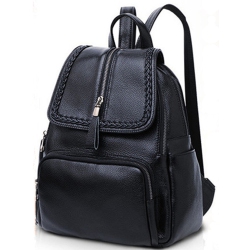 NAVOR Backpack for Girls/women Waterproof Daypack Casual Convertible Business/travel Leather Backpack/handbag -Black