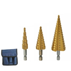 ISTAR 3PCs Titanium Step Drill Bit High Speed Steel Drill Cone Bits Hss Combined With A Titanium Coating. More Capable And Durable