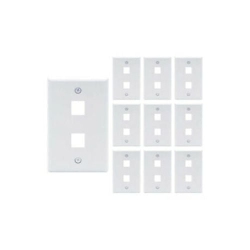 GNS 10 Packs Wall Plate 2 Port Unbreakable Toggle Outlet Cover In White