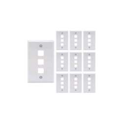 GNS 10 Packs Wall Plate 3 Port Unbreakable Toggle Outlet Cover In White