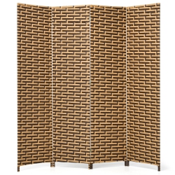 COSTWAY 4 Panel Folding Room Divider Weave Fiber Privacy Partition Screen 6Ft Tall