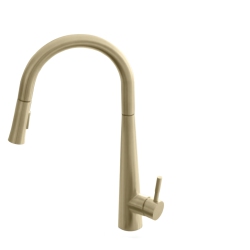 STYLISH Single Handle Brushed Pull Down Kitchen Faucet K-135G In Gold