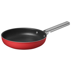 Smeg 9.5" Aluminum Frying Pan - Matte Red