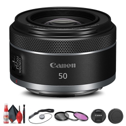 CANON Rf 50MM F/1.8 Stm Lens (4515C002) + Filter Kit + Cap Keeper Base Bundle