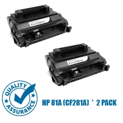 PRINTER PRO Compatible Replacement for 2 Pack HP 81A (Cf281A) Toner Cartridge for HP Printer Laserjet Enterprise M630 M605 M606 In Black
