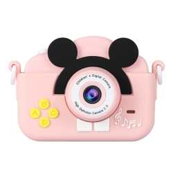 SAMA Mini Cartoon Camera Toys 2.0 Inch 1080P HD Mickey Mouse In Pink