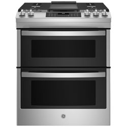 GE 30" 6.7 Cu. Ft. Double Oven 5-Burner Slide-In Gas Range (JCGSS86SPSS) - Stainless Steel