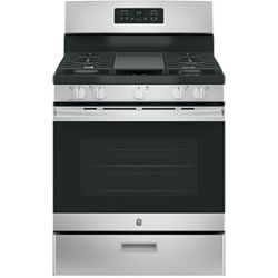 GE 30" 5.0 Cu. Ft. 5-Burner Freestanding Gas Range (JCGBS66SEKSS) - Stainless Steel