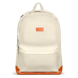 CHAMPS Nylon Waterproof Smart Laptop Backpack In Ivory