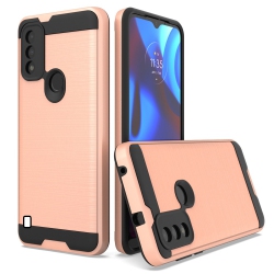 CC Topsave Blushed Texture PC+Tpu Hard Rugged Cover Case for Zte Blade A7P 6.5", Rose In Gold