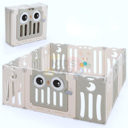 KIDSVIP Baby Playpen, Kids 16 Panel Foldable Activity Center Portable Play Yard Baby Gates Infant Safety Fence Enclosure for Indoor/ Outdoor W/