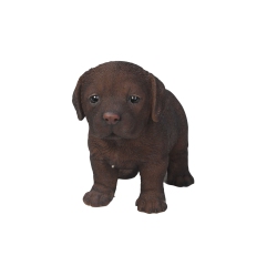 HI-LINE GIFT LTD Chocolate Standing Labrador Puppy Garden Statue