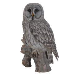 HI-LINE GIFT LTD Owl On Stump Garden Statue In Grey