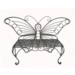 HI-LINE GIFT LTD Antique Metal Butterfly Bench In Black