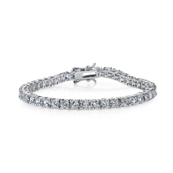 ROZZATO Sterling Cubic Zirconia Tennis Bracelet In Silver