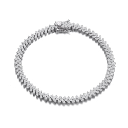 ROZZATO Sterling Cluster Arrow Style Tennis Bracelet In Silver