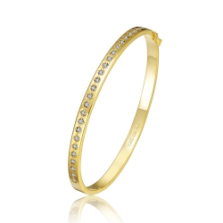 ROZZATO 14K Plated Cubic Zirconia Bangle Bracelet In Gold