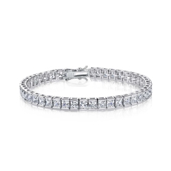 ROZZATO Sterling Cubic Zirconia Tennis Bracelet In Silver