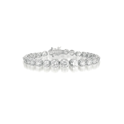 ROZZATO Sterling Cubic Zirconia Tennis Bracelet In Silver