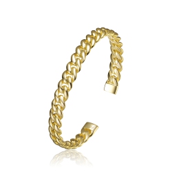ROZZATO 14K Plated Chain Cuff Bracelet In Gold