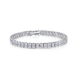 ROZZATO Sterling Cubic Zirconia Tennis Bracelet In Silver