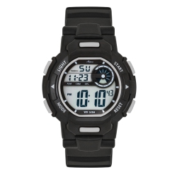 ASPEN Mens Digital Sports Watch, 46MM Large Face Digital Chronograph, Resin Strap, Military Time 12H/24H, Light Up, Alarm, Stopwatch, Water Resistant