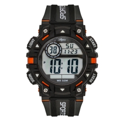 ASPEN Mens Digital Sports Watch, 51MM Large Face Digital Chronograph, Resin Strap, Military Time 12H/24H, Light Up, Alarm, Stopwatch, Water Resistant