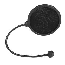 AXGEAR Miccrophone Pop Filter Cover for Mic Windscreen Metal Isolation Shield for Vocal Recording - In Black