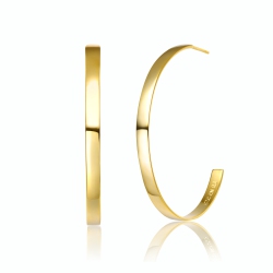 ROZZATO 14K Plated Open Hoop Earrings In Gold