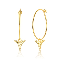 ROZZATO 14K Plated Cubic Zirconia Hoop Earrings In Gold