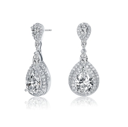 ROZZATO Sterling Multi Shaped Cubic Zirconia Dangle Earrings In Silver