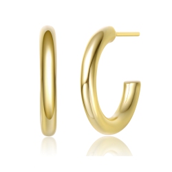 ROZZATO 14K Plated Open Hoop Earrings In Gold