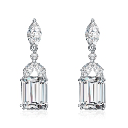 ROZZATO Sterling Cubic Zirconia Drop Earrings In Silver