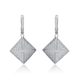 ROZZATO Sterling Cubic Zirconia Dangle Earrings In Silver