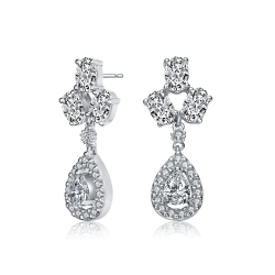 ROZZATO Sterling Multi Shaped Cubic Zirconia Accent Drop Earrings In Silver