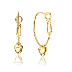 ROZZATO 14K Plated Cubic Zirconia Heart Hoop Earrings In Gold
