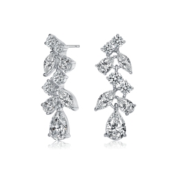 ROZZATO Sterling Cubic Zirconia Accent Dangle Earrings In Silver