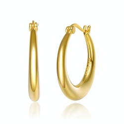 ROZZATO 14K Plated Large Hoop Earrings In Gold
