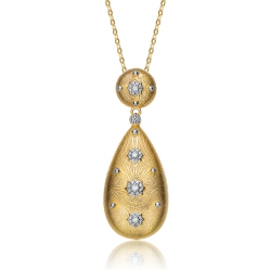 ROZZATO 14K Plated Cubic Zirconia Pendant Necklace In Gold