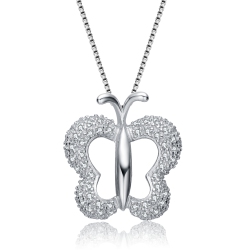 ROZZATO Sterling Beautiful Butterfly Pendant In Silver