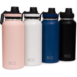 BOZ Stainless Steel Water Bottle Xl - (1 L / 32OZ) Wide Mouth, Vacuum Double Wall Insulated In Green